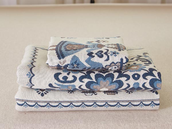 美博盛爾亞麻涼席 大麻人藍色